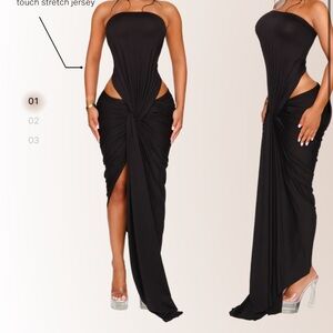 Coucoo kali knot dress Black Strapless Evening Gown